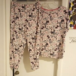 Secret Treasures Pink Dog Print Pajama Set